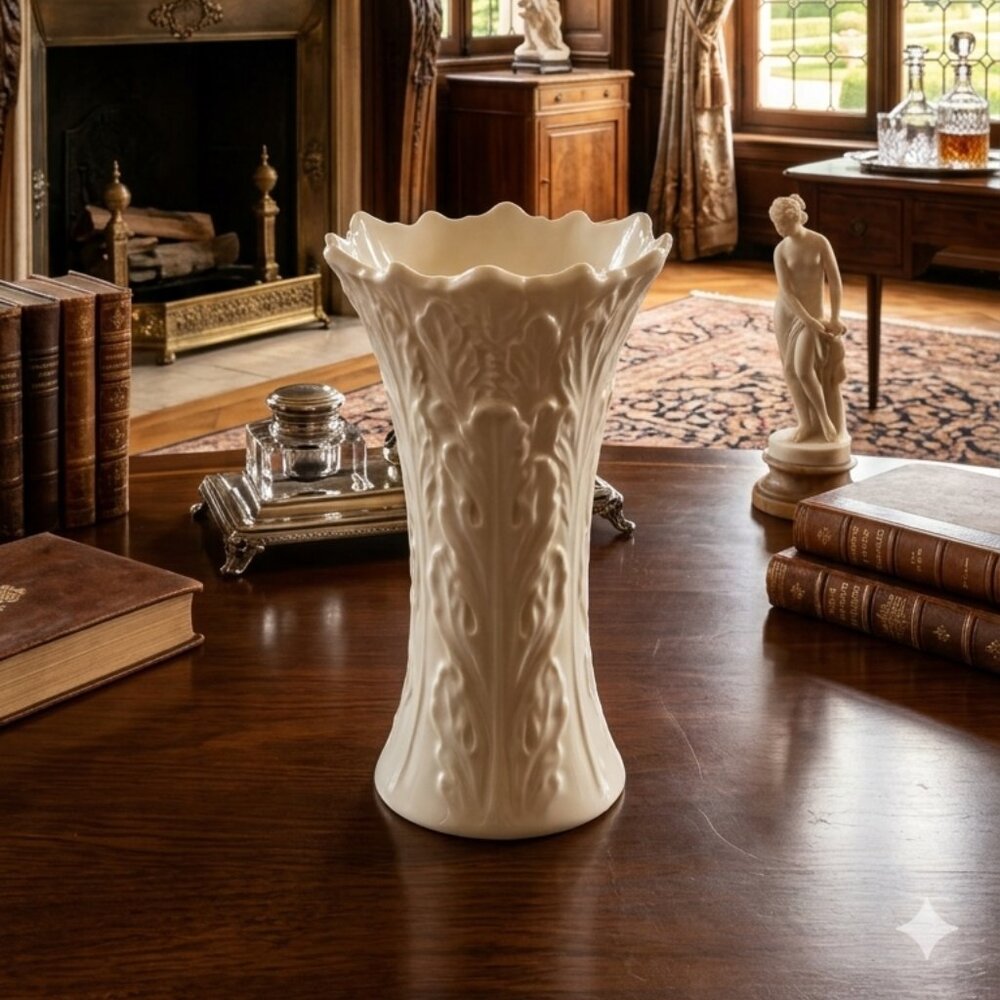 Vintage Lenox Woodland Bud Vase Pristine - 6.25” Ivory Porcelain - Gold Mark USA - Picture 3 of 5